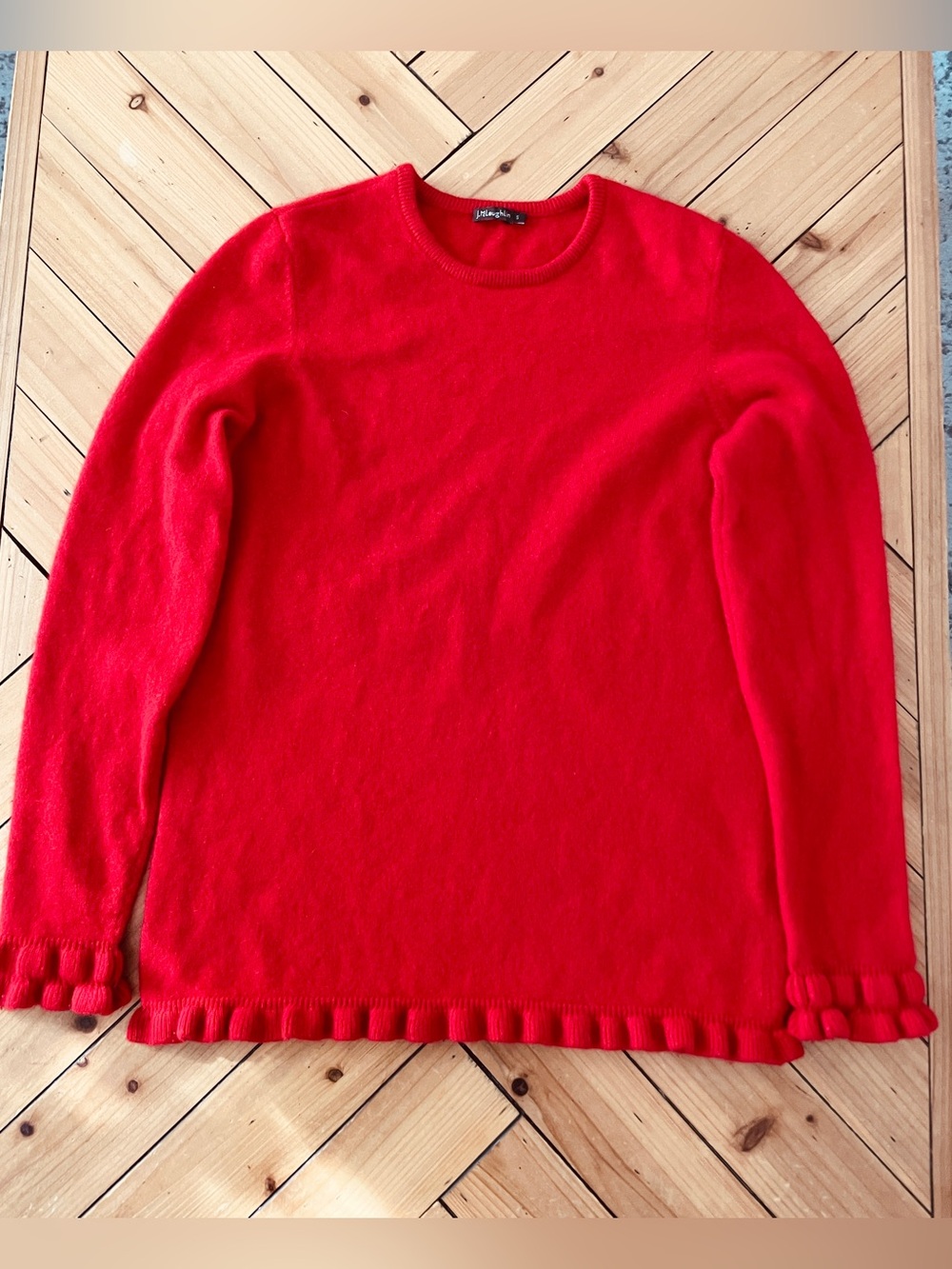 J.McLaughlin Setta 100% Cashmere Crewneck Sweater Fiesta Red size S